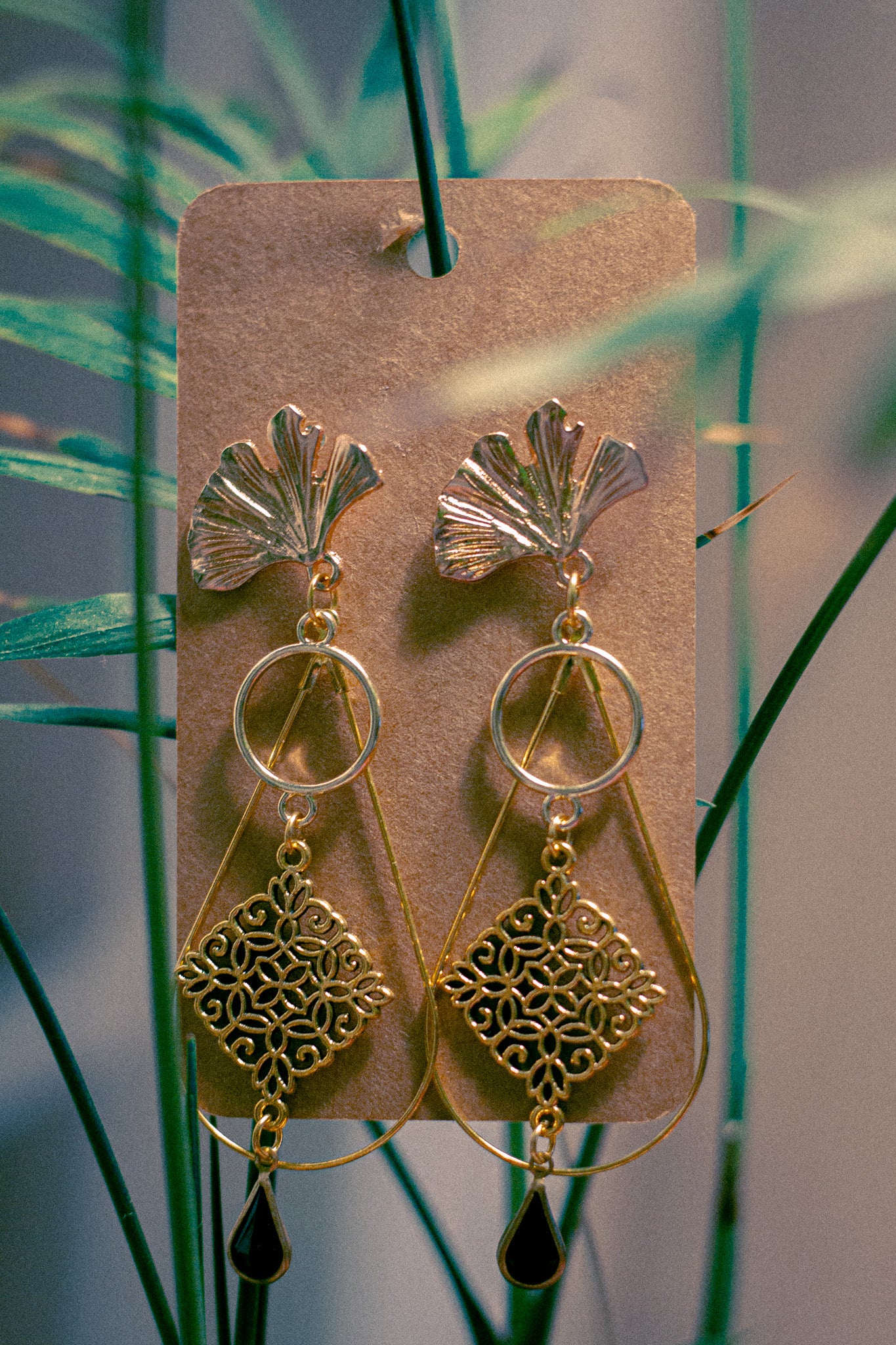 Golden Gingko Earrings